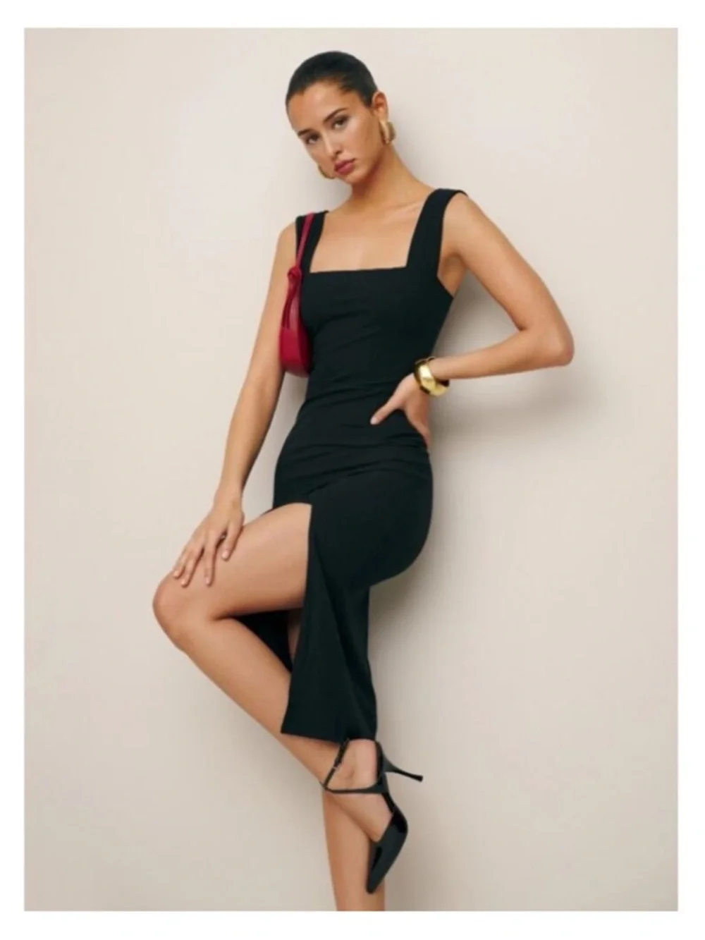 Reformation Cassi Knit Dress Black - Picture 3 of 10